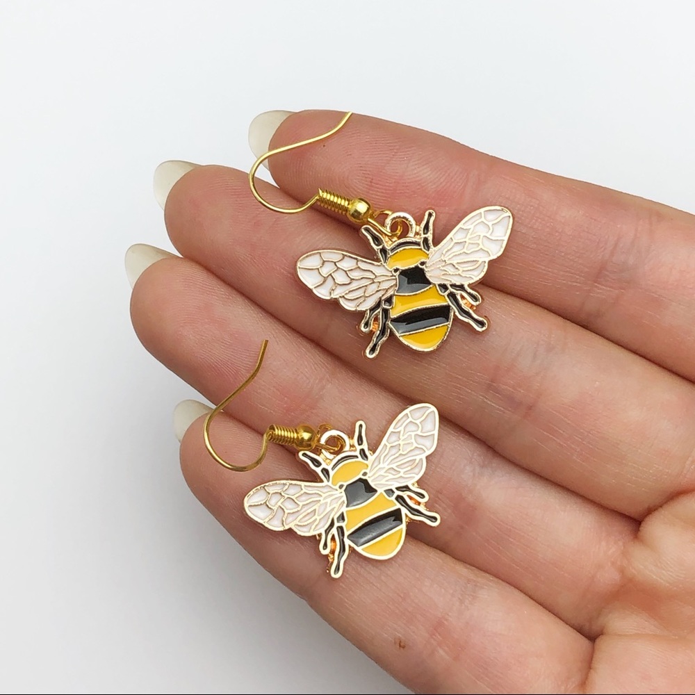 Gold Bee Earrings